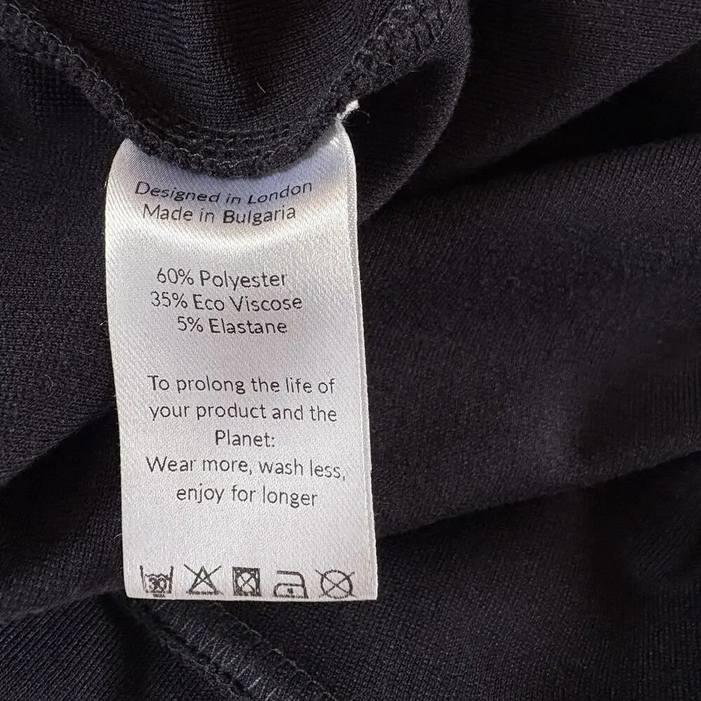 Saint + Sophia Putney Pull On Pants Size 12 Navy Blue Relaxed Straight Pockets - Picture 14 of 16